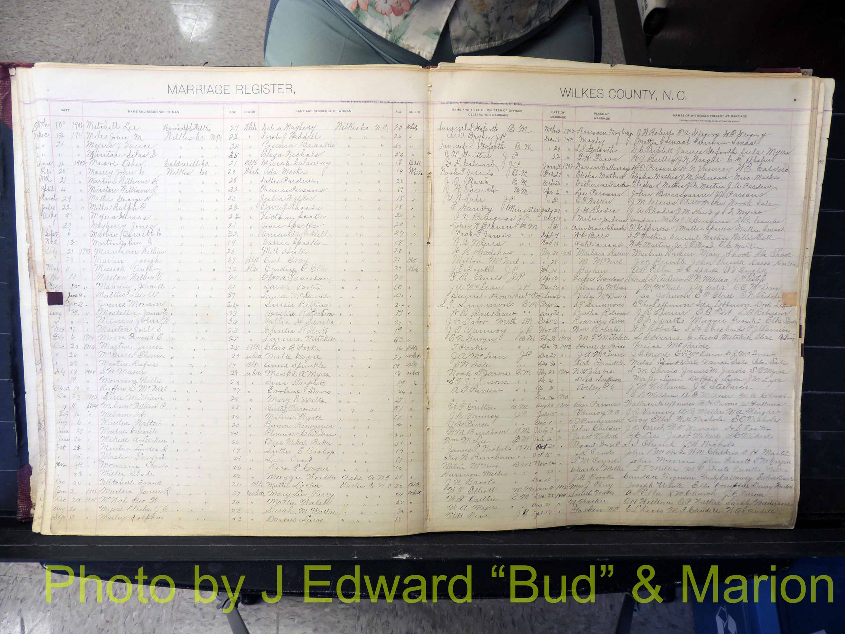 Wilkes Co, NC, Marriage Book 2, 1902-1911 (139).JPG