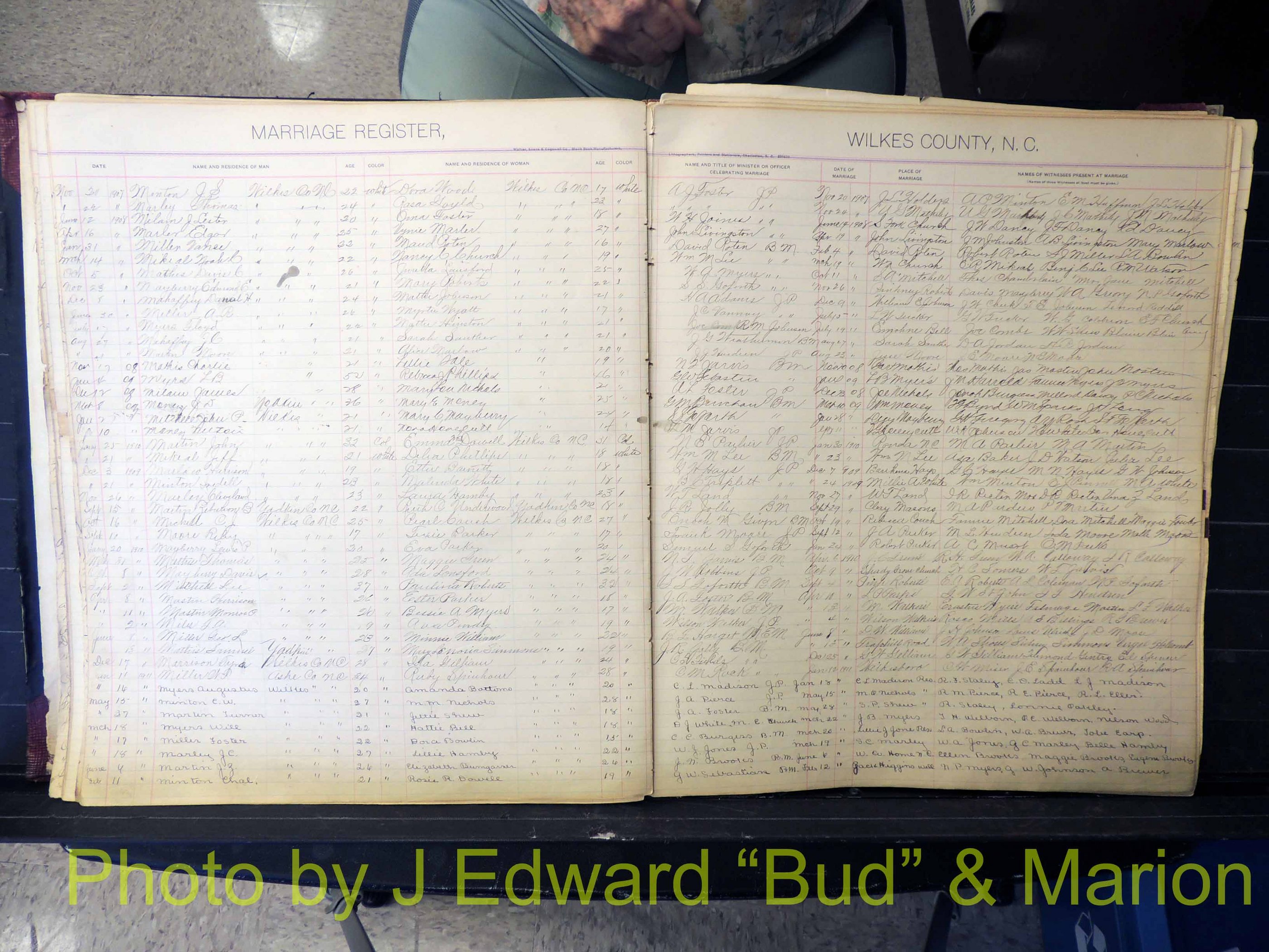 Wilkes Co, NC, Marriage Book 2, 1902-1911 (141).JPG