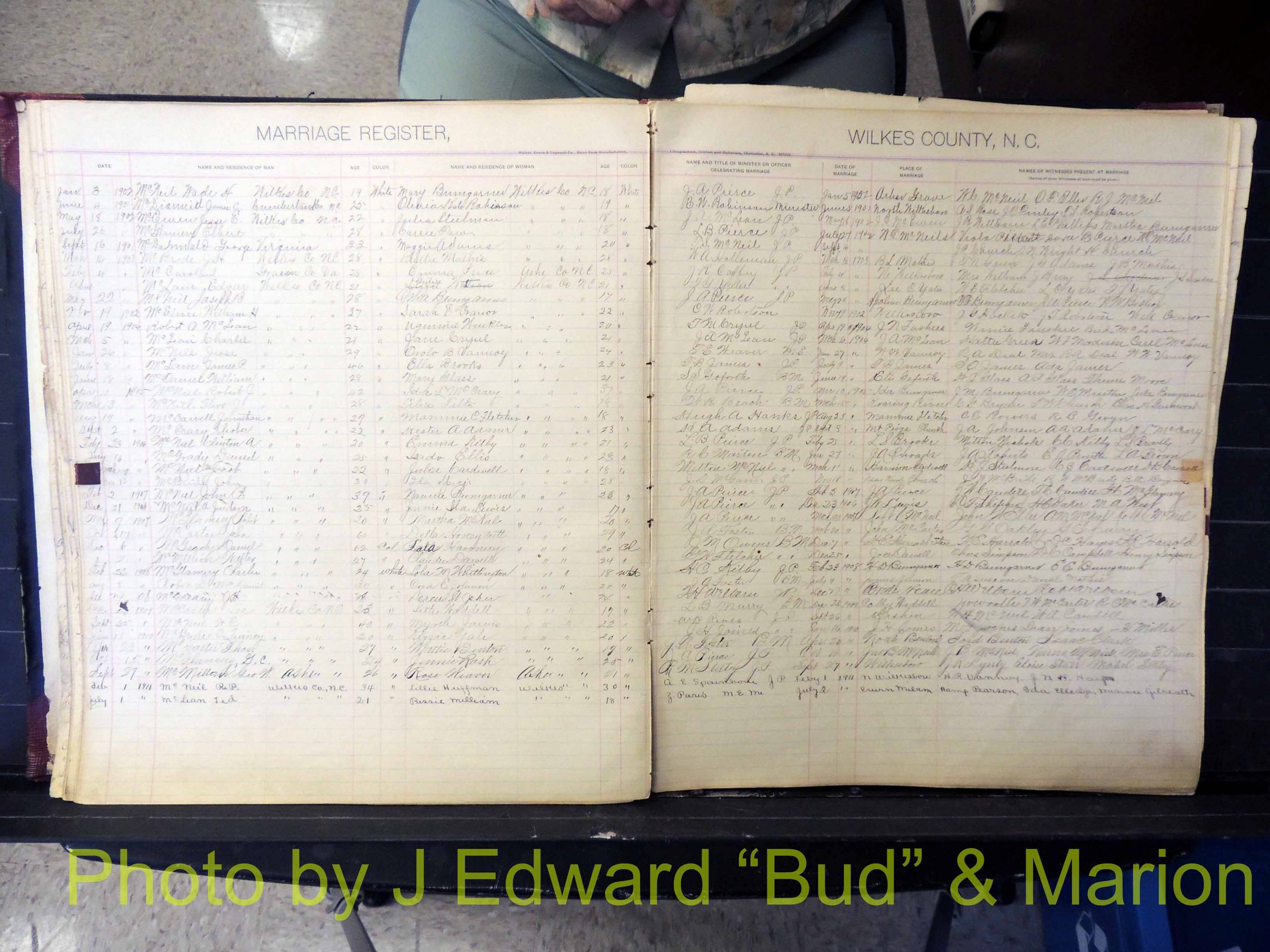 Wilkes Co, NC, Marriage Book 2, 1902-1911 (143).JPG
