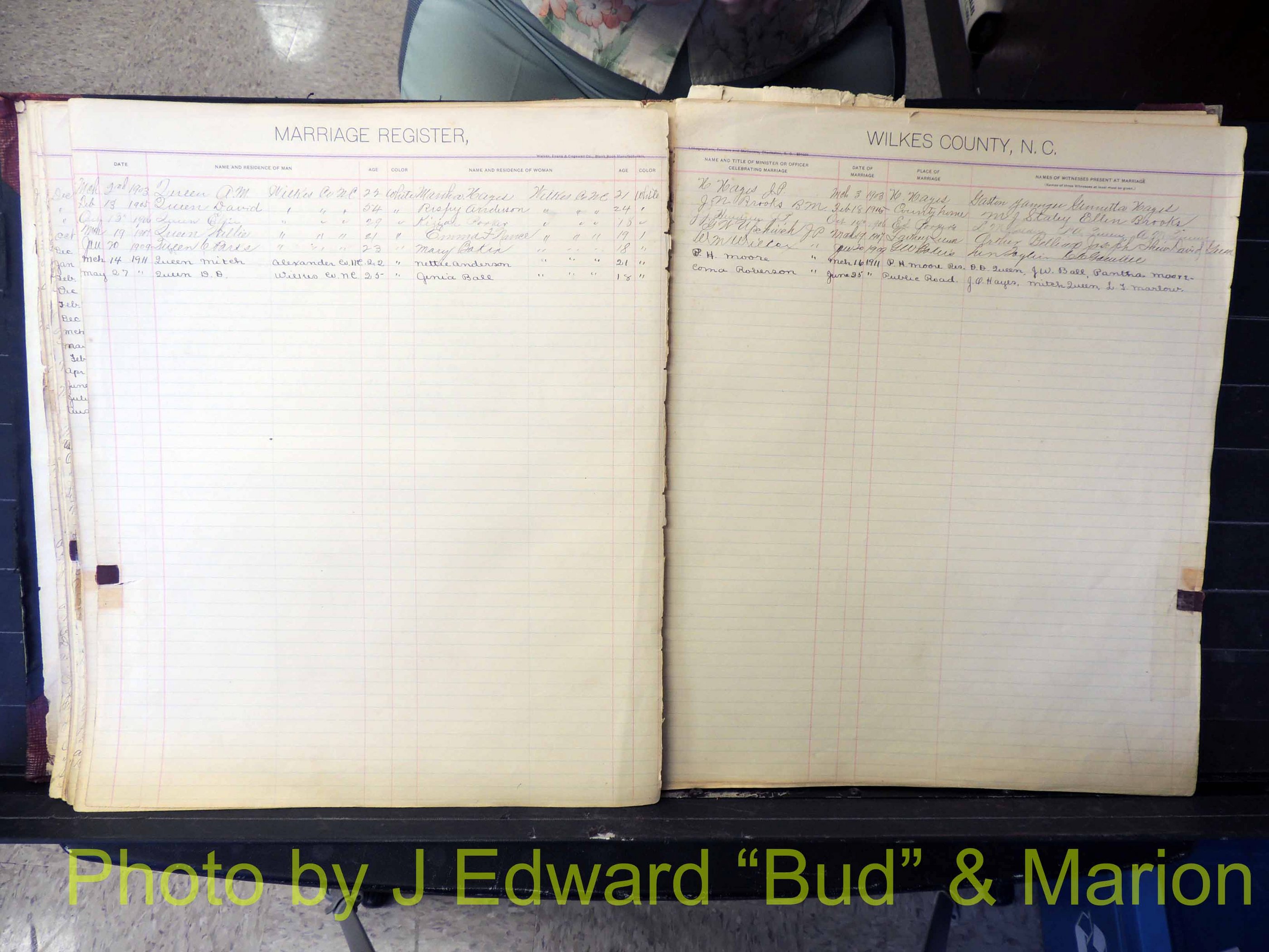 Wilkes Co, NC, Marriage Book 2, 1902-1911 (150).JPG