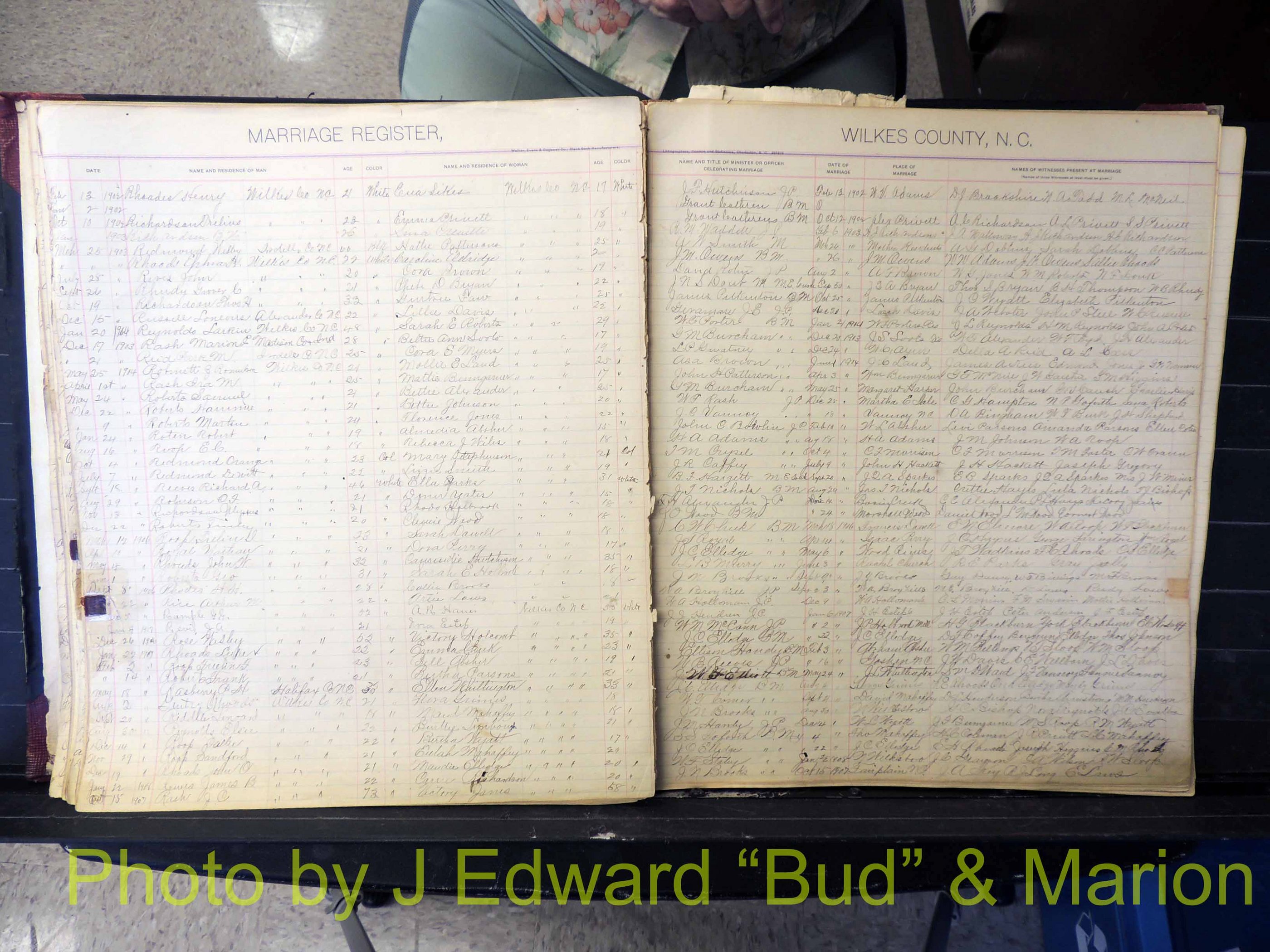 Wilkes Co, NC, Marriage Book 2, 1902-1911 (151).JPG