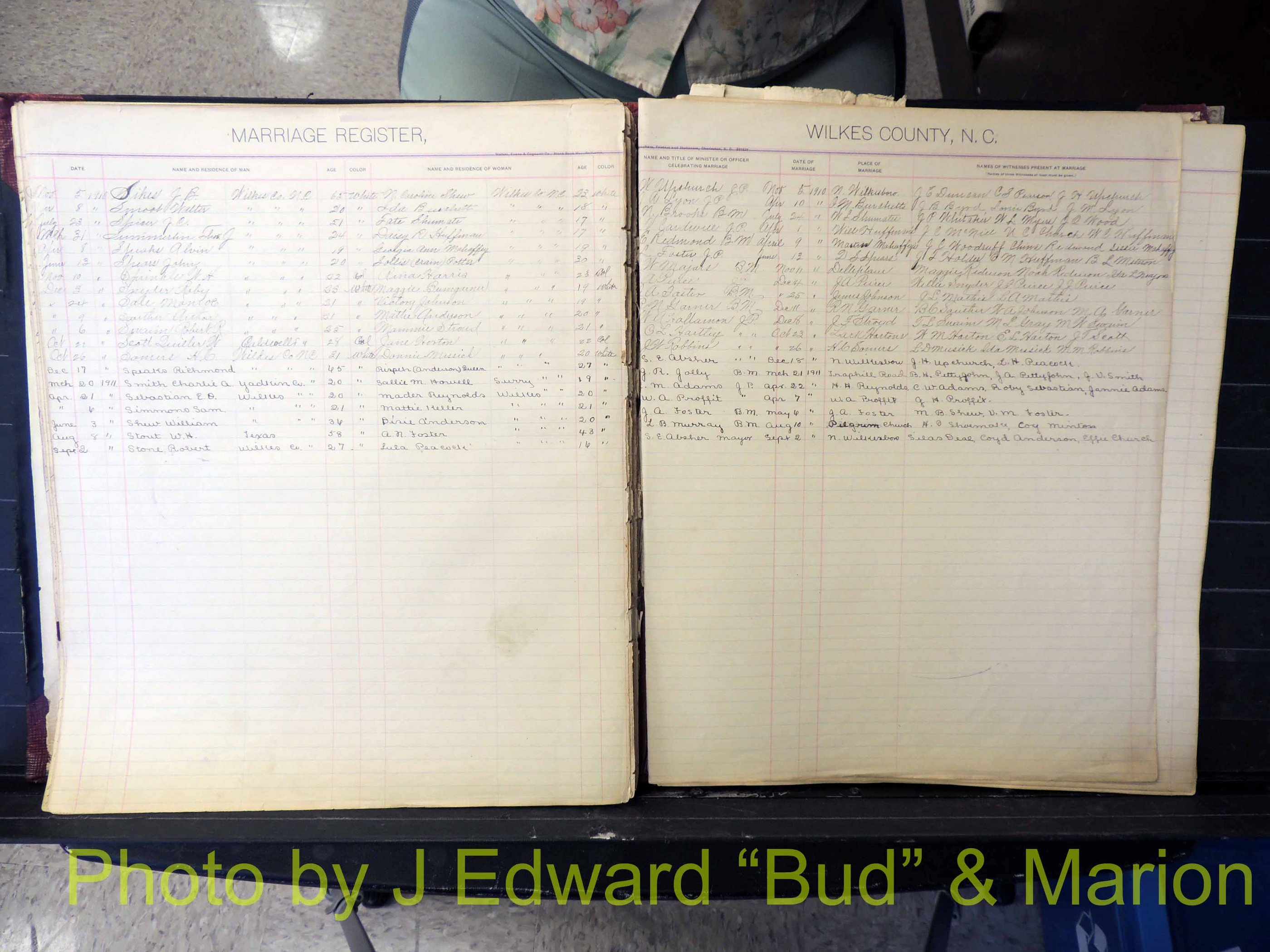 Wilkes Co, NC, Marriage Book 2, 1902-1911 (157).JPG