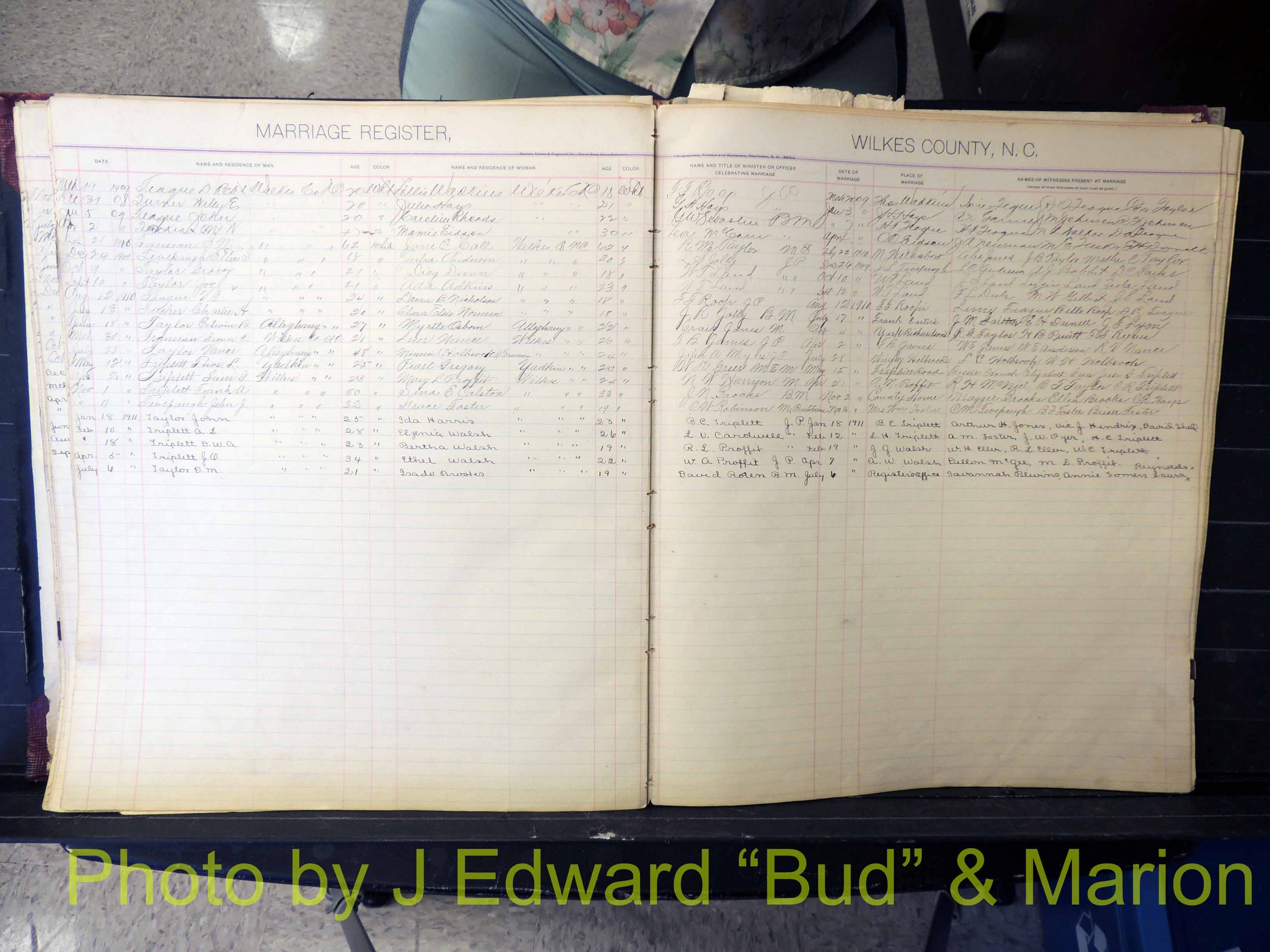 Wilkes Co, NC, Marriage Book 2, 1902-1911 (159).JPG