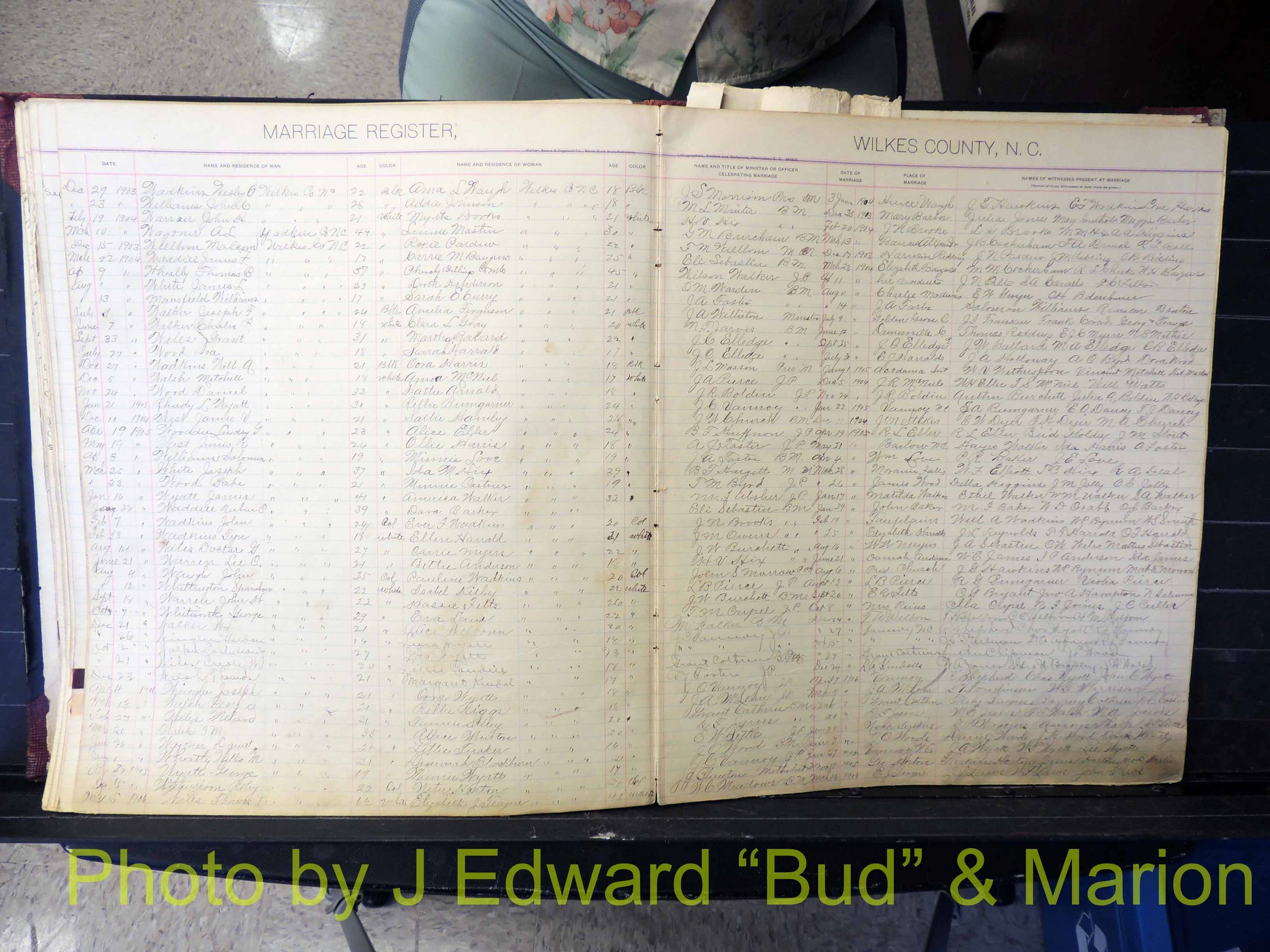 Wilkes Co, NC, Marriage Book 2, 1902-1911 (163).JPG