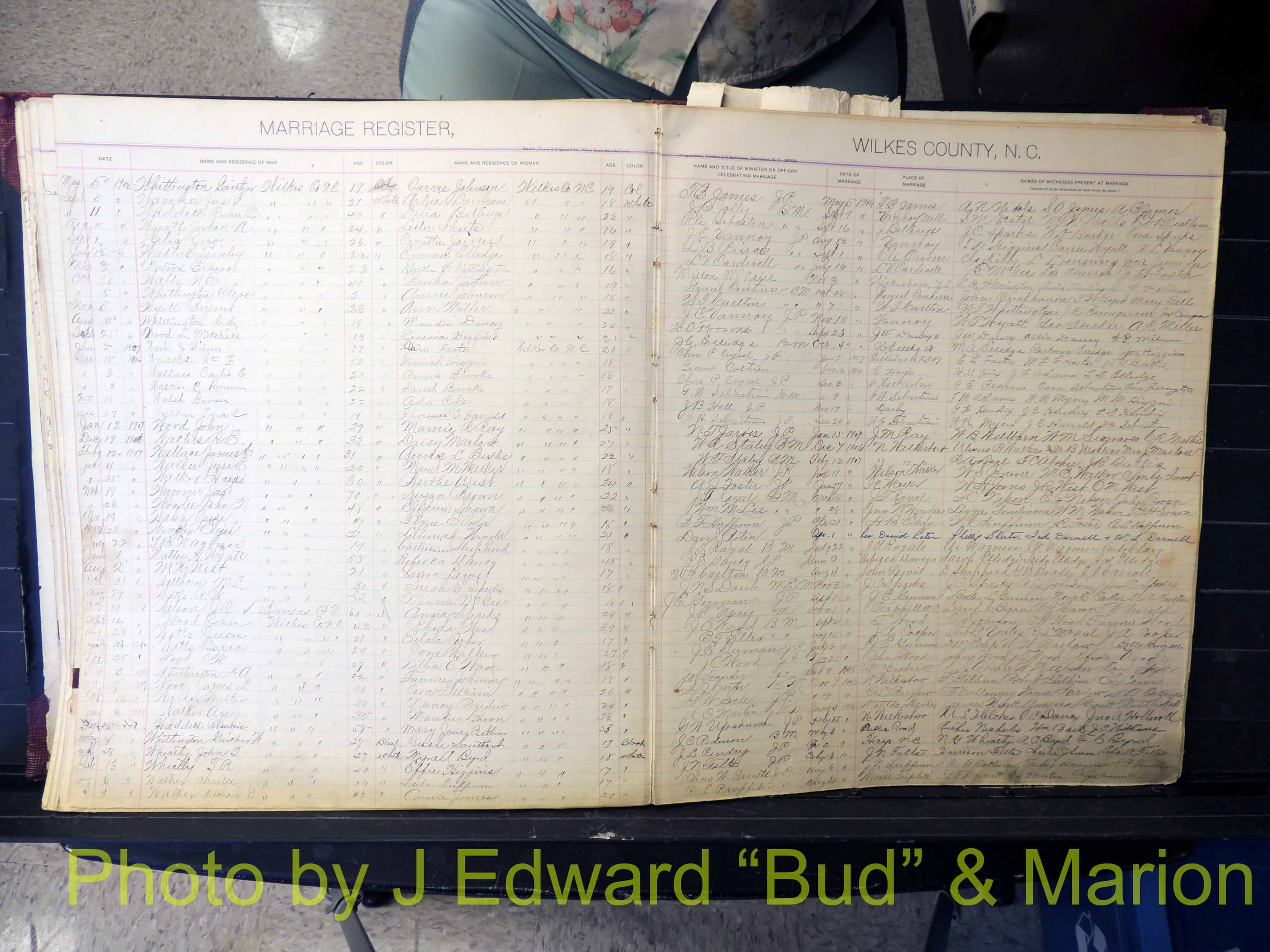 Wilkes Co, NC, Marriage Book 2, 1902-1911 (164).JPG