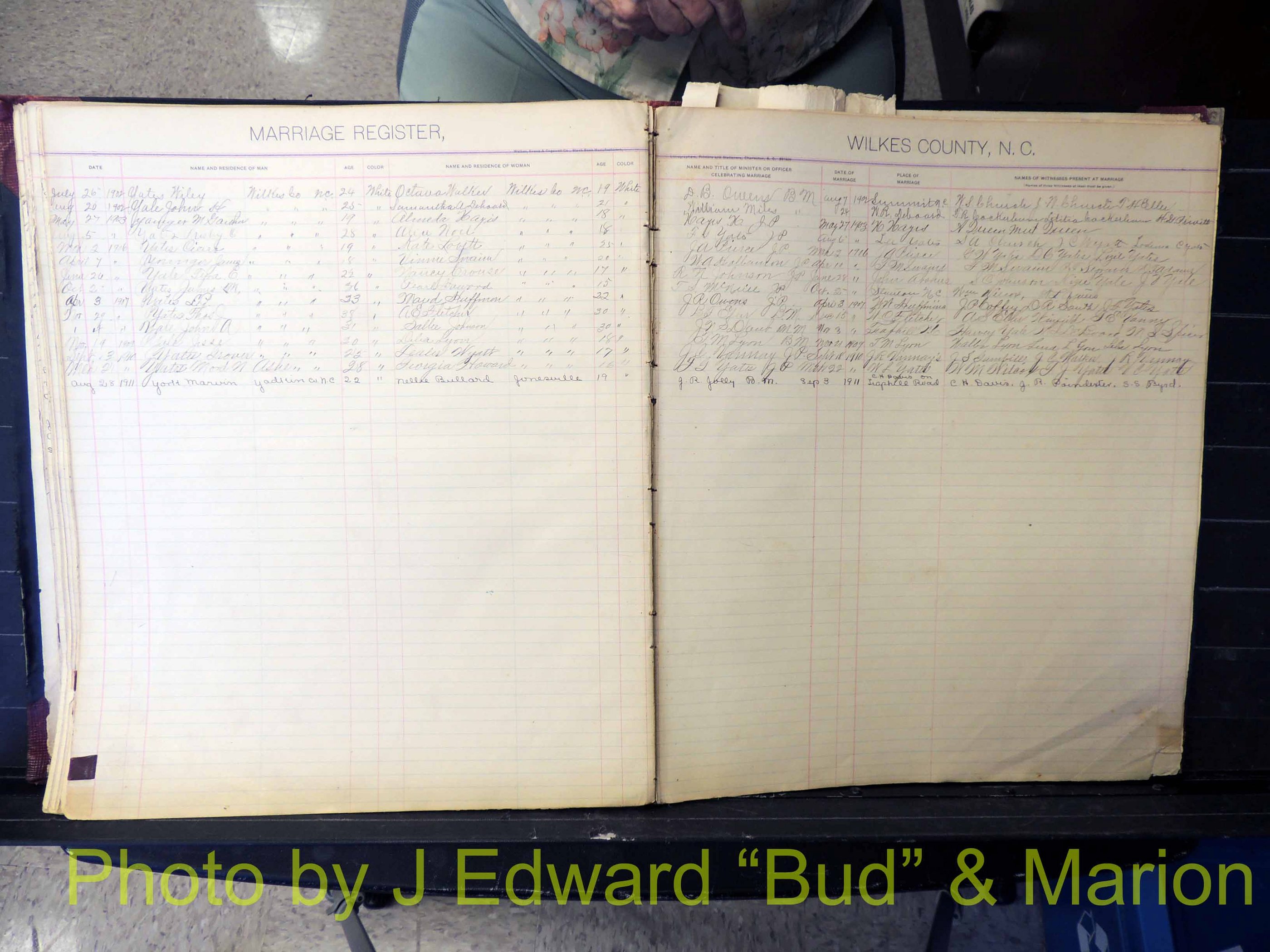 Wilkes Co, NC, Marriage Book 2, 1902-1911 (167).JPG