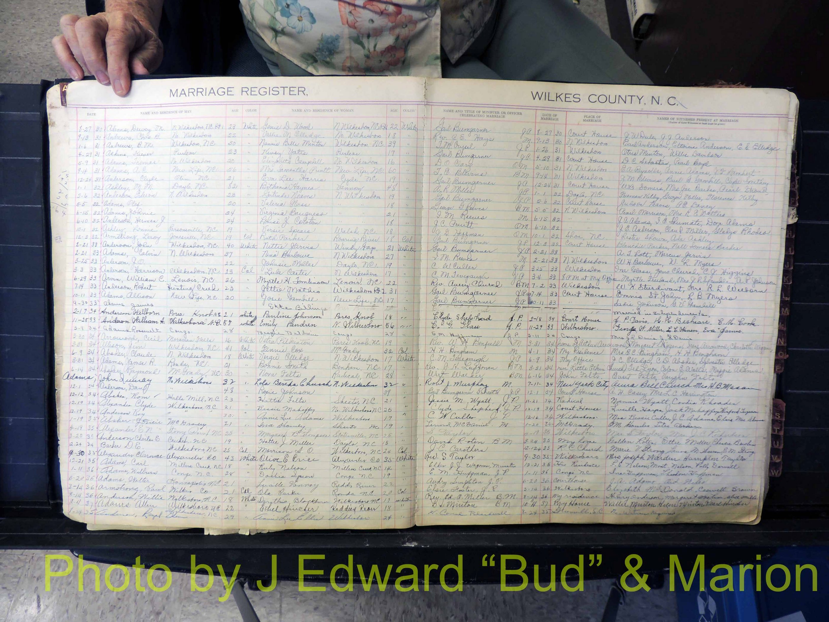 Wilkes Co, NC, Marriage Book 4, 1920-1937 (104).JPG