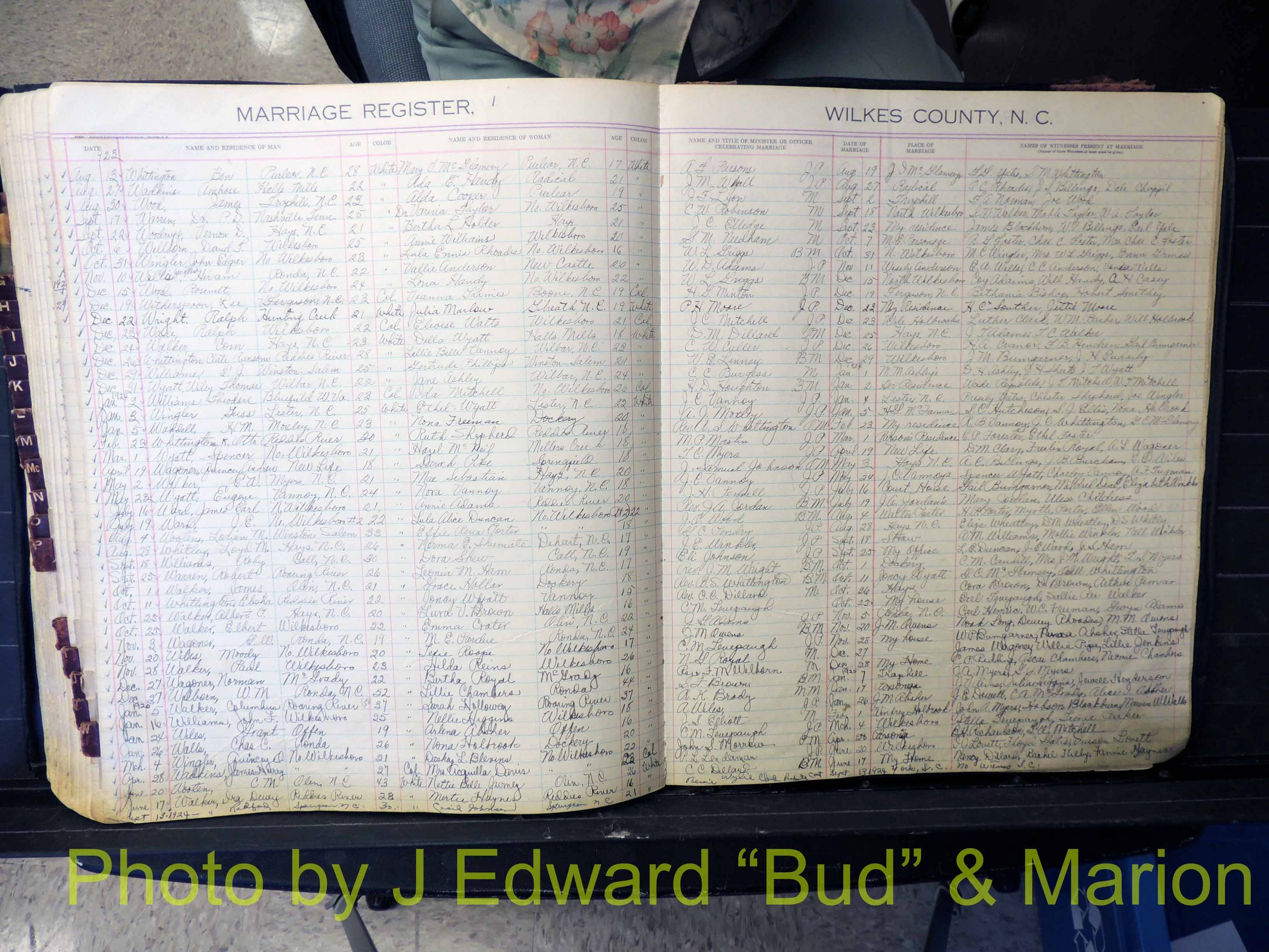 Wilkes Co, NC, Marriage Book 4, 1920-1937 (202).JPG
