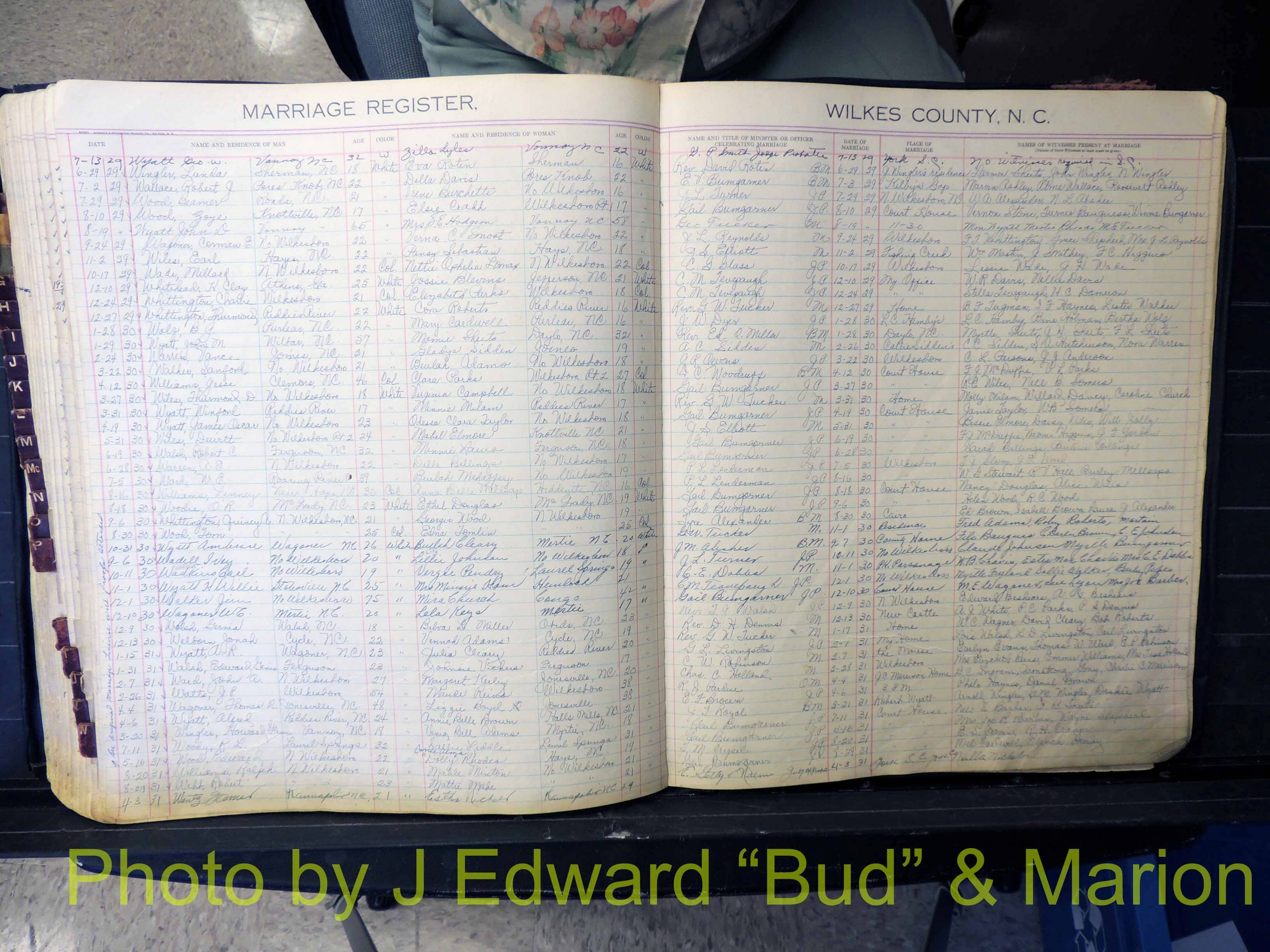 Wilkes Co, NC, Marriage Book 4, 1920-1937 (205).JPG