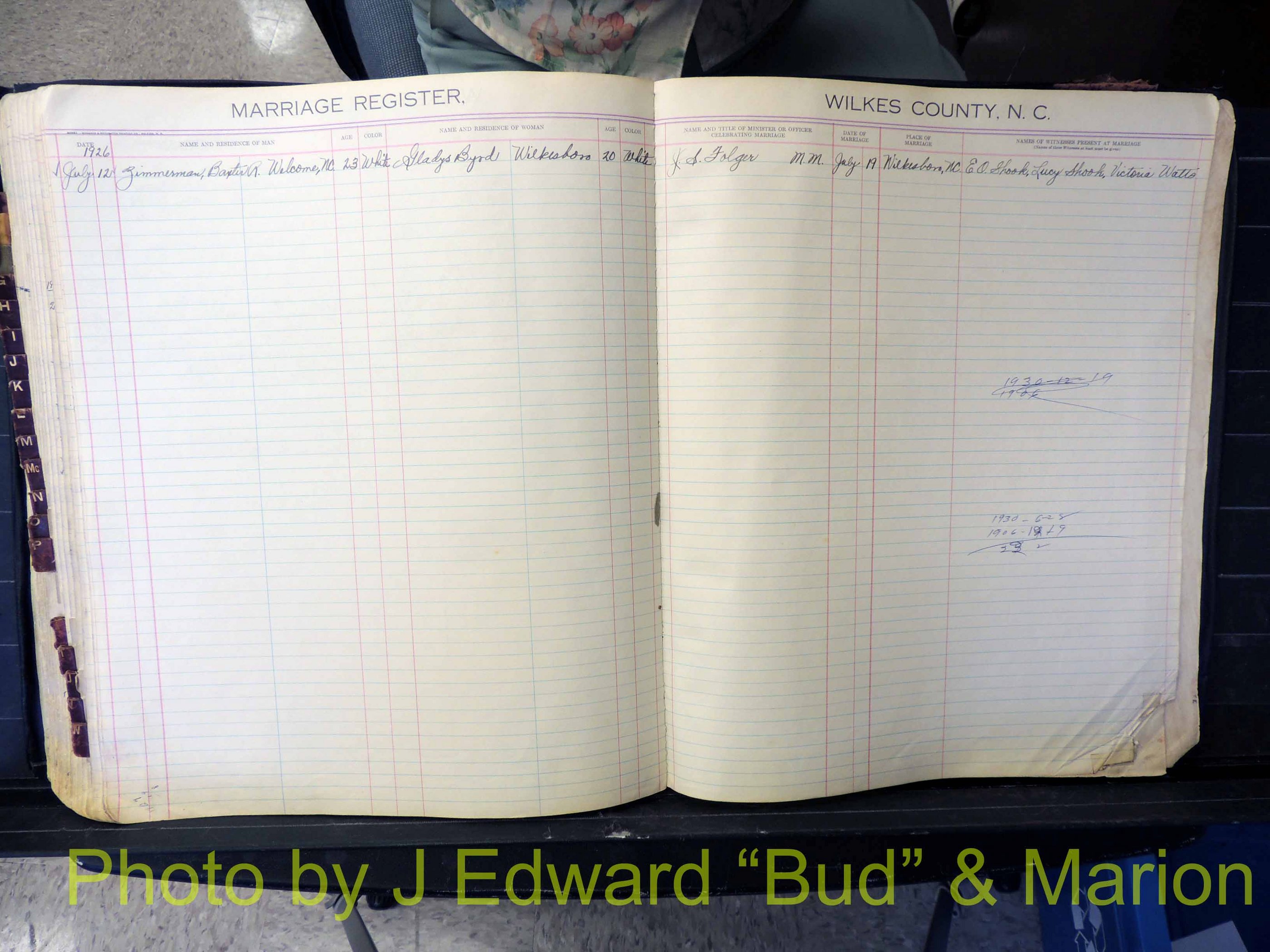 Wilkes Co, NC, Marriage Book 4, 1920-1937 (211).JPG