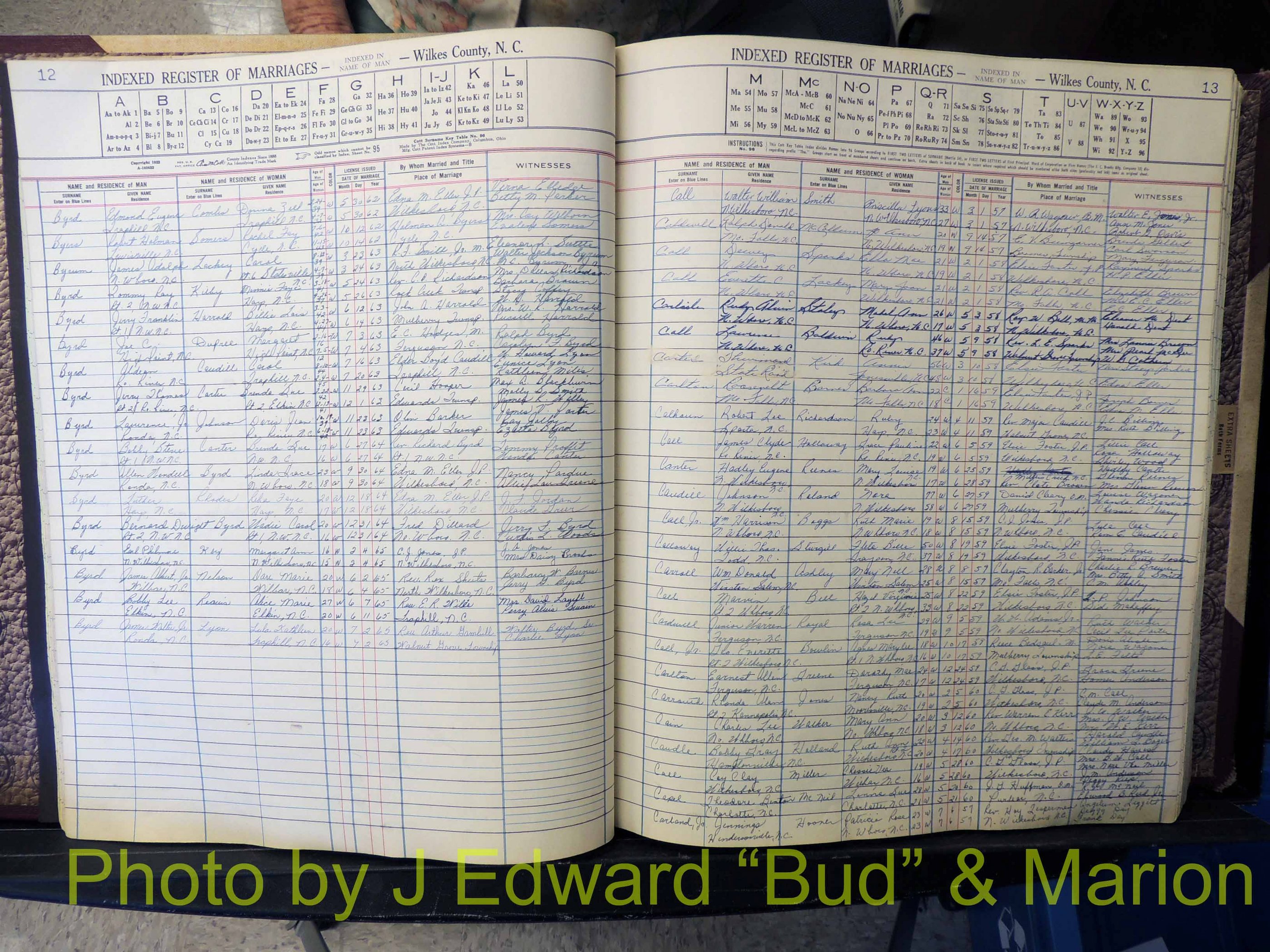 Wilkes Co, NC, Marriage Book 6, 1957-1965 (118).JPG