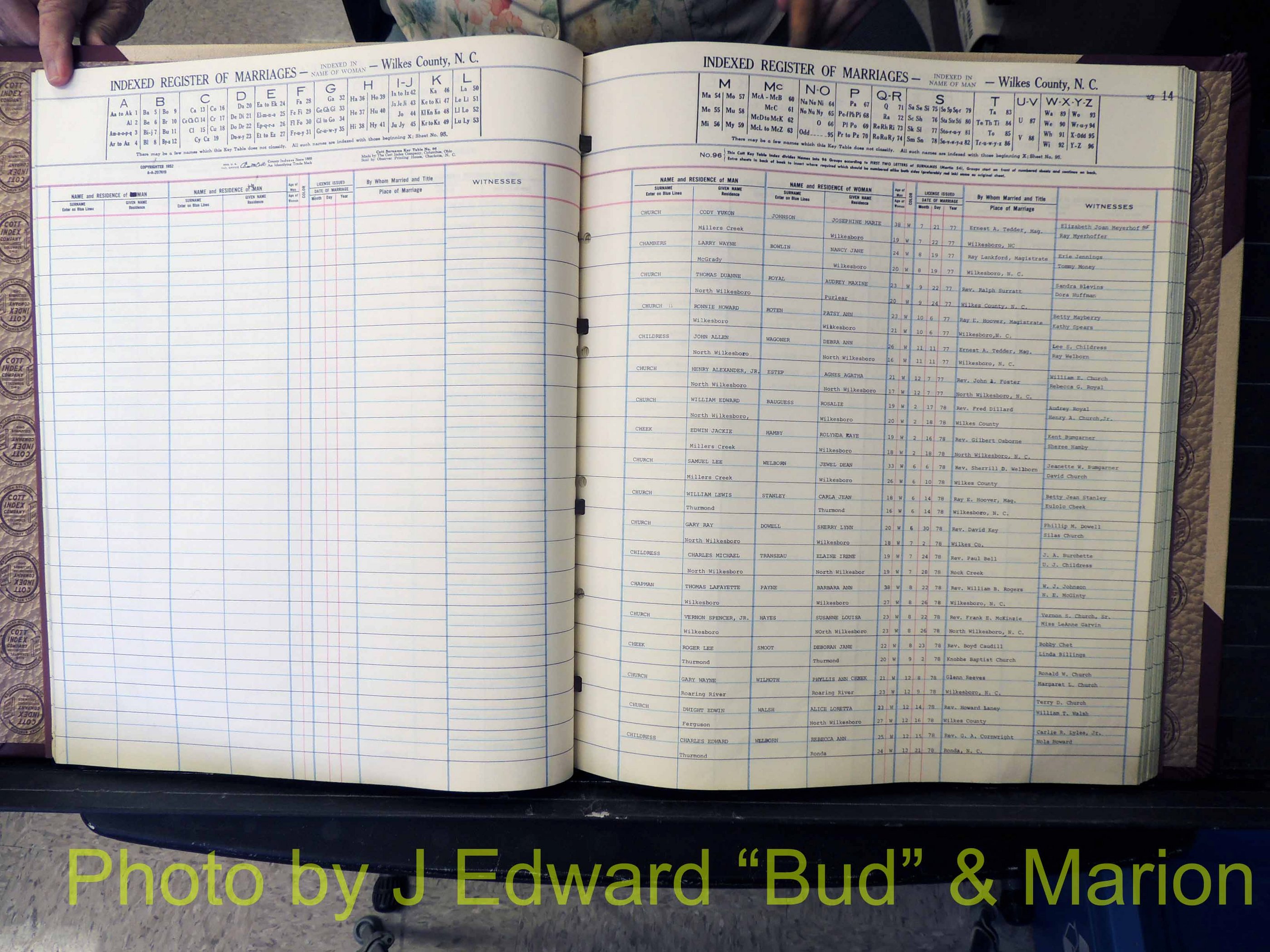 Wilkes Co, NC, Marriage Book 8, 1977-1978 (115).JPG