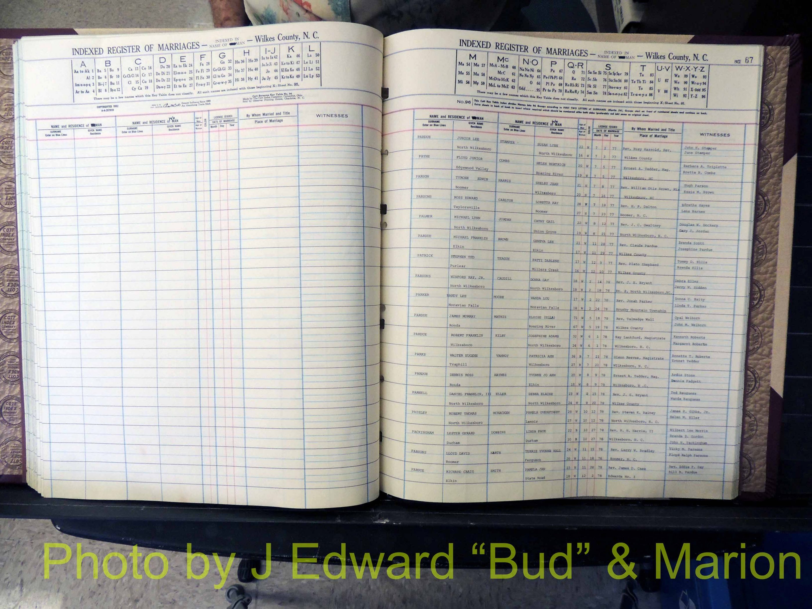 Wilkes Co, NC, Marriage Book 8, 1977-1978 (165).JPG
