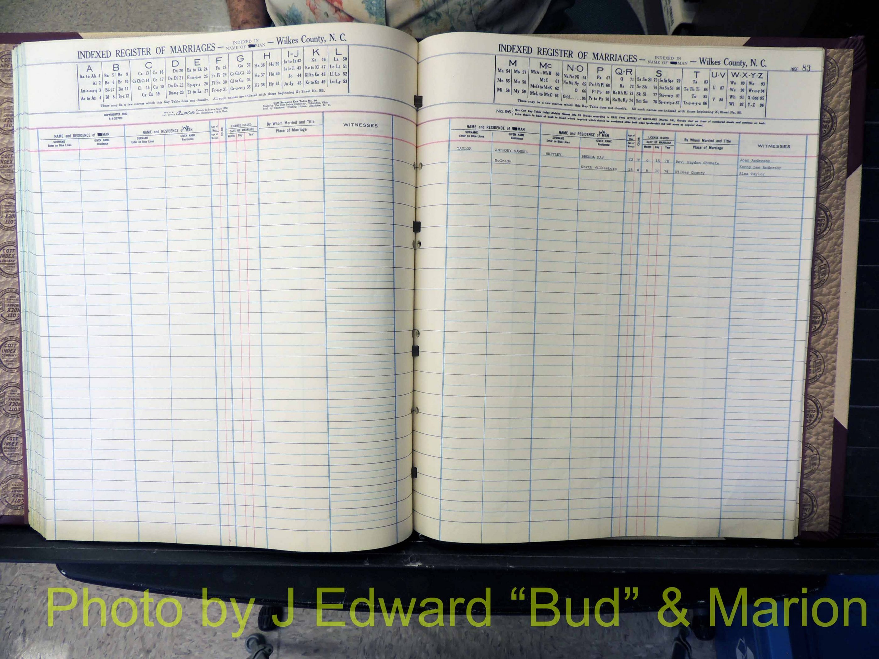 Wilkes Co, NC, Marriage Book 8, 1977-1978 (181).JPG