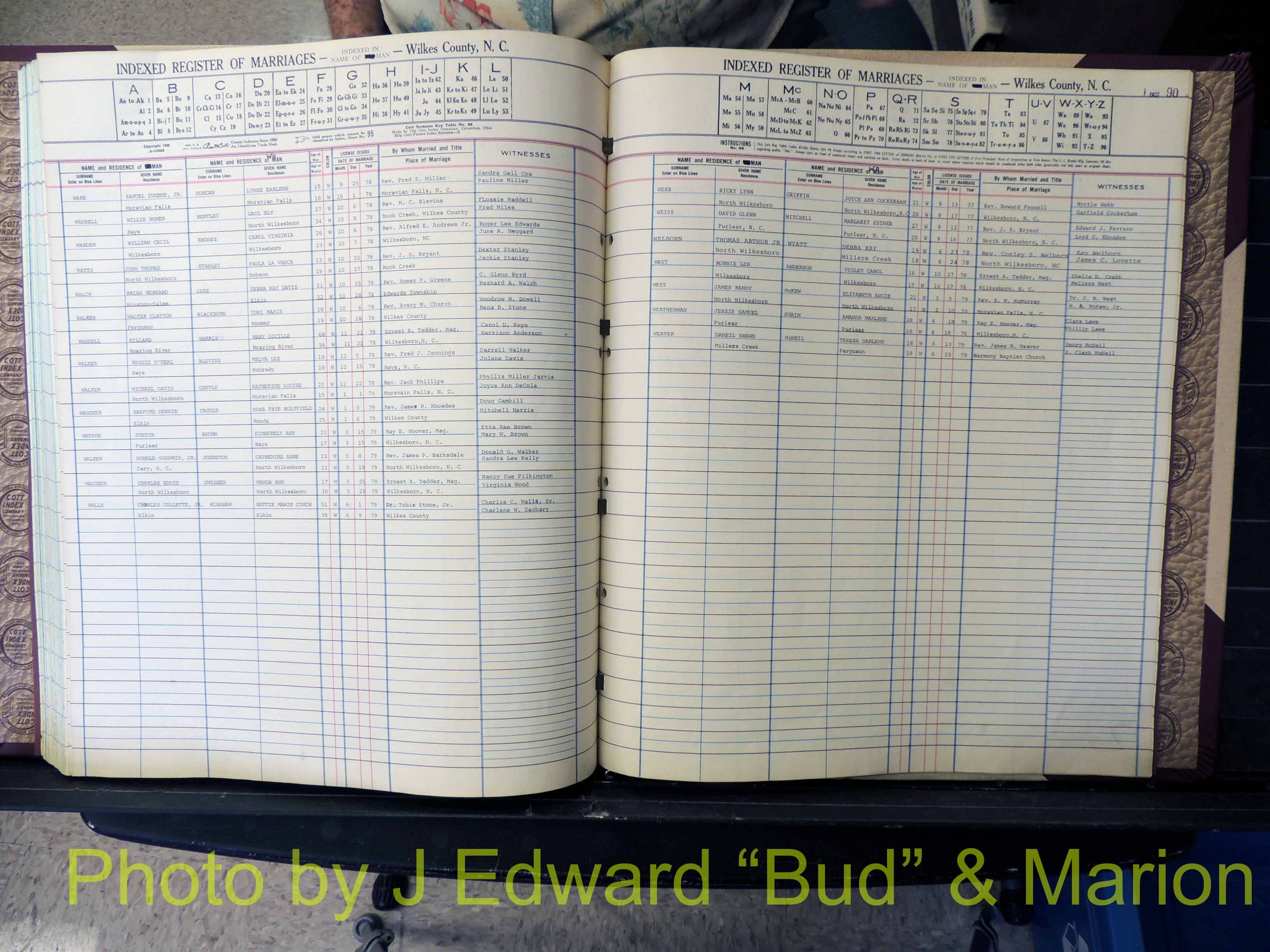 Wilkes Co, NC, Marriage Book 8, 1977-1978 (186).JPG