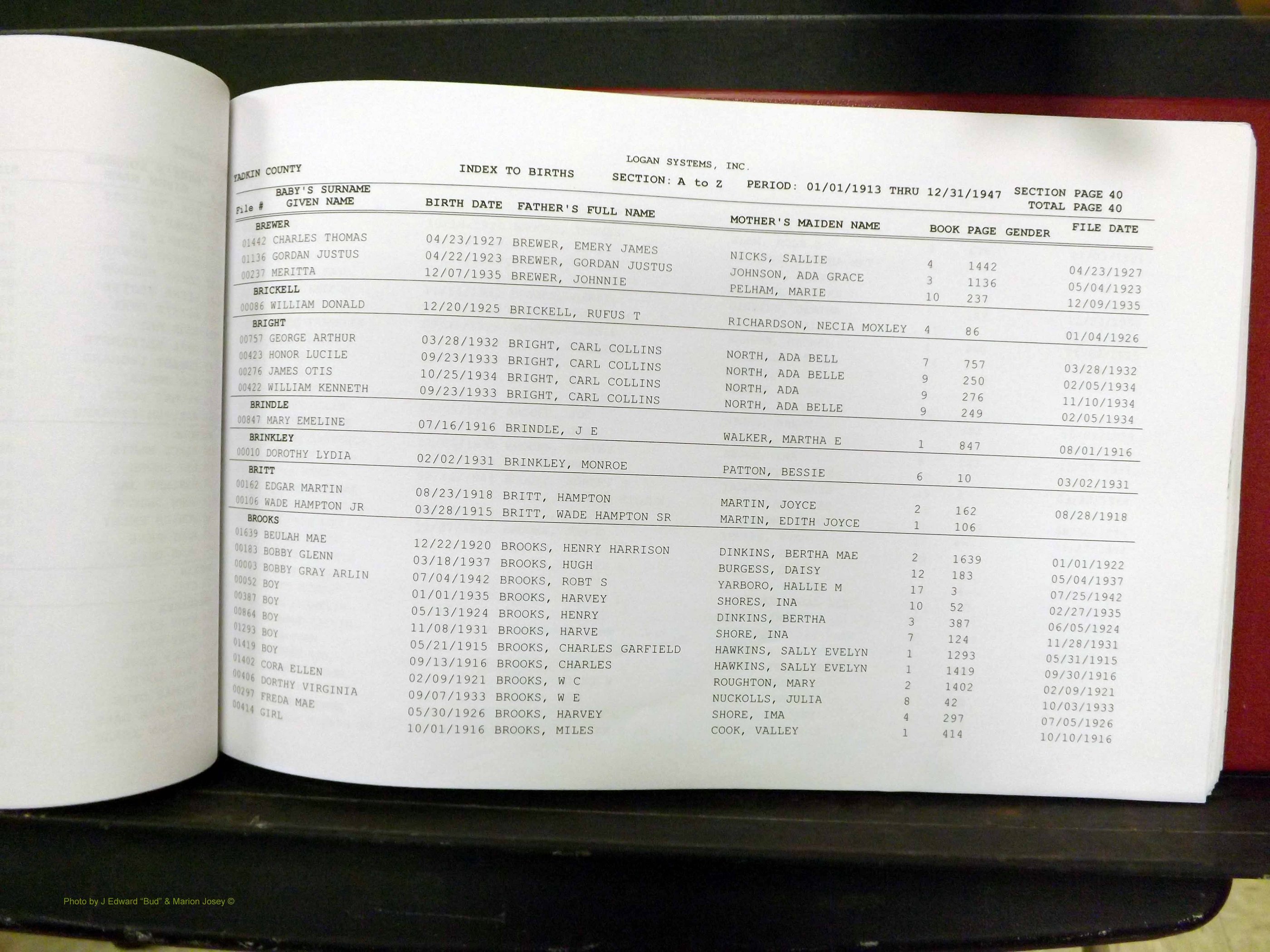 Yadkin Co, NC, Births, A-M, 1913-1947 (141).JPG