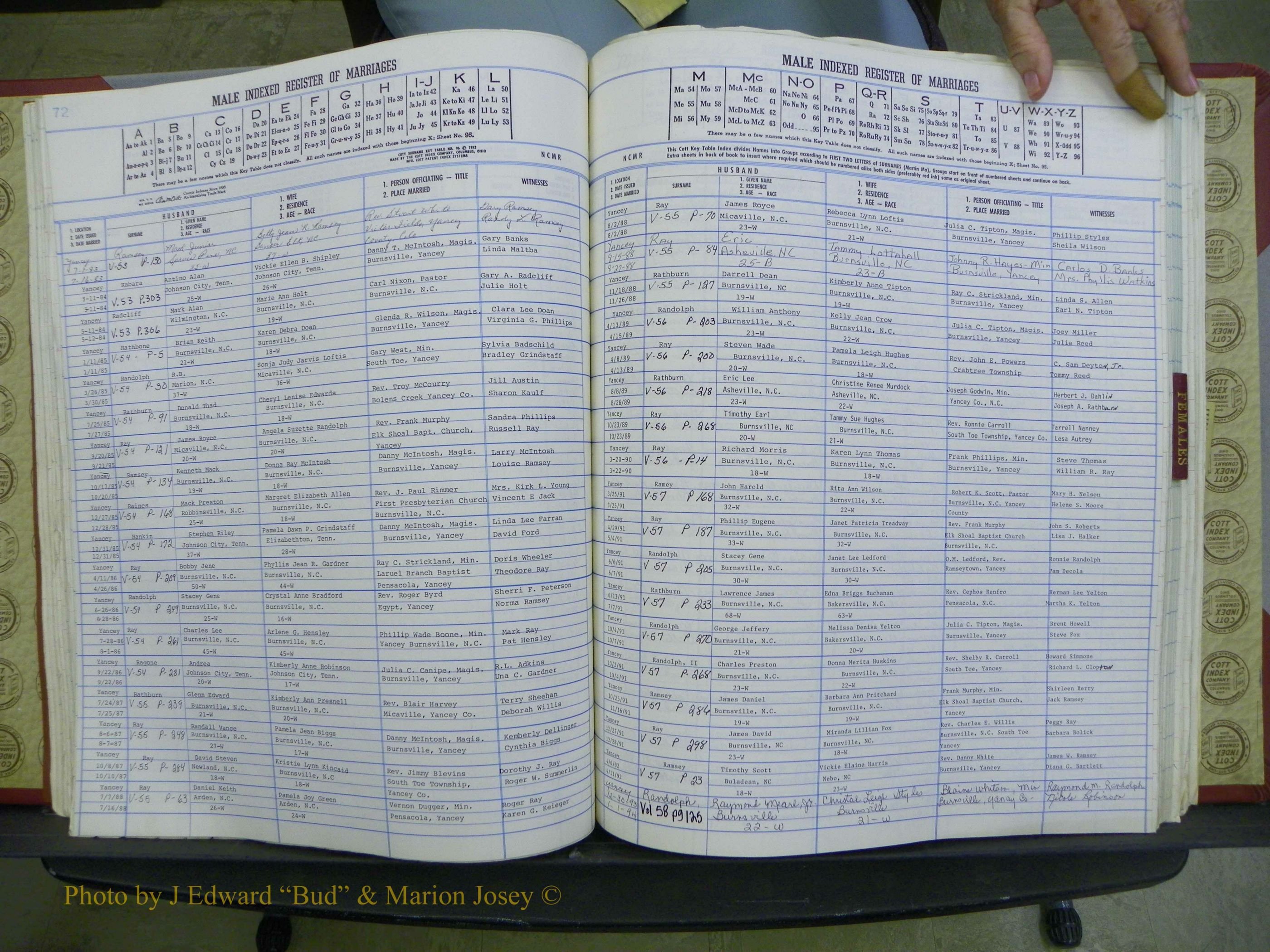 Yancey Co, NC Marriages, 1979-1999, A-Z (113).JPG