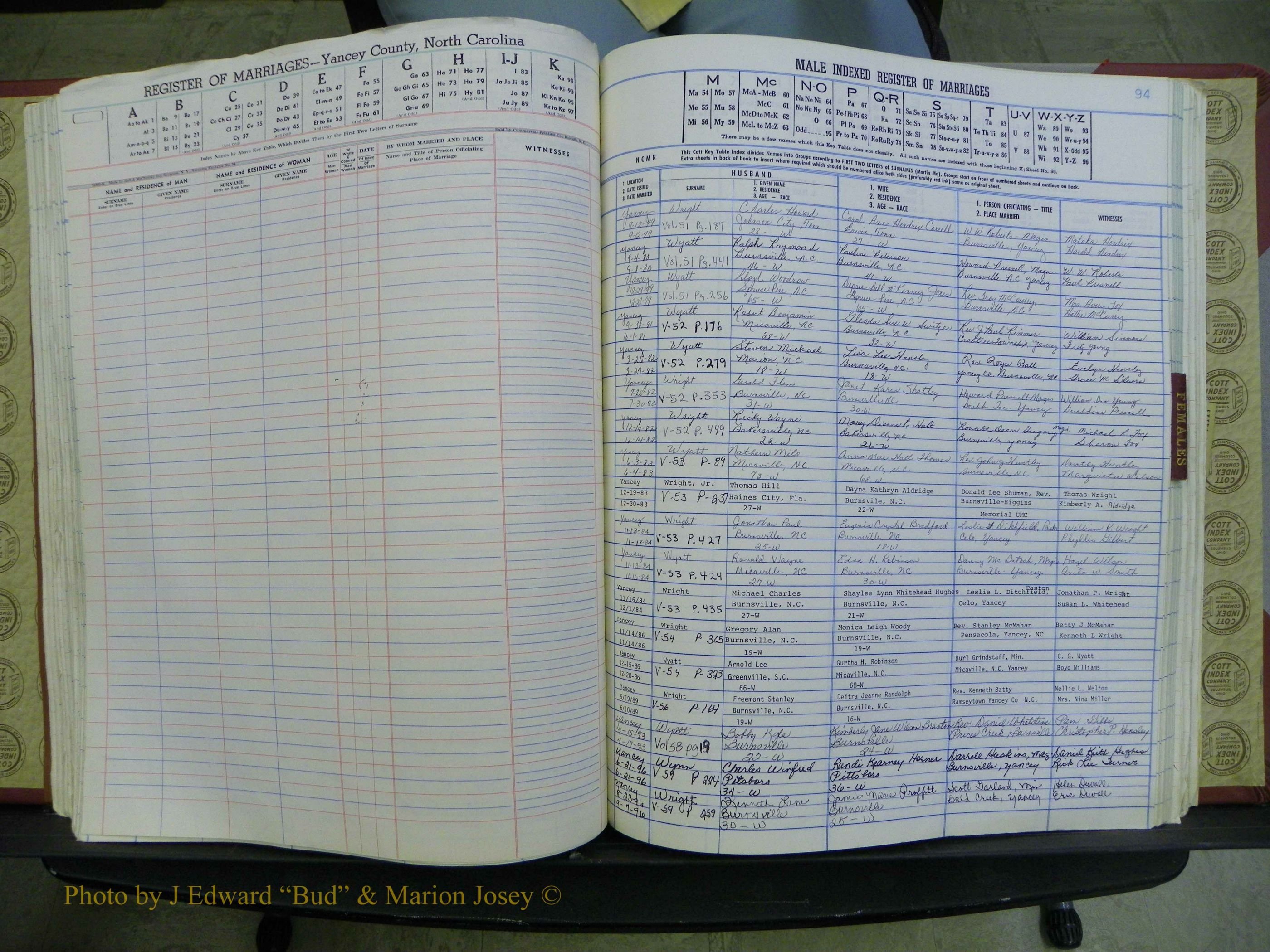 Yancey Co, NC Marriages, 1979-1999, A-Z (153).JPG