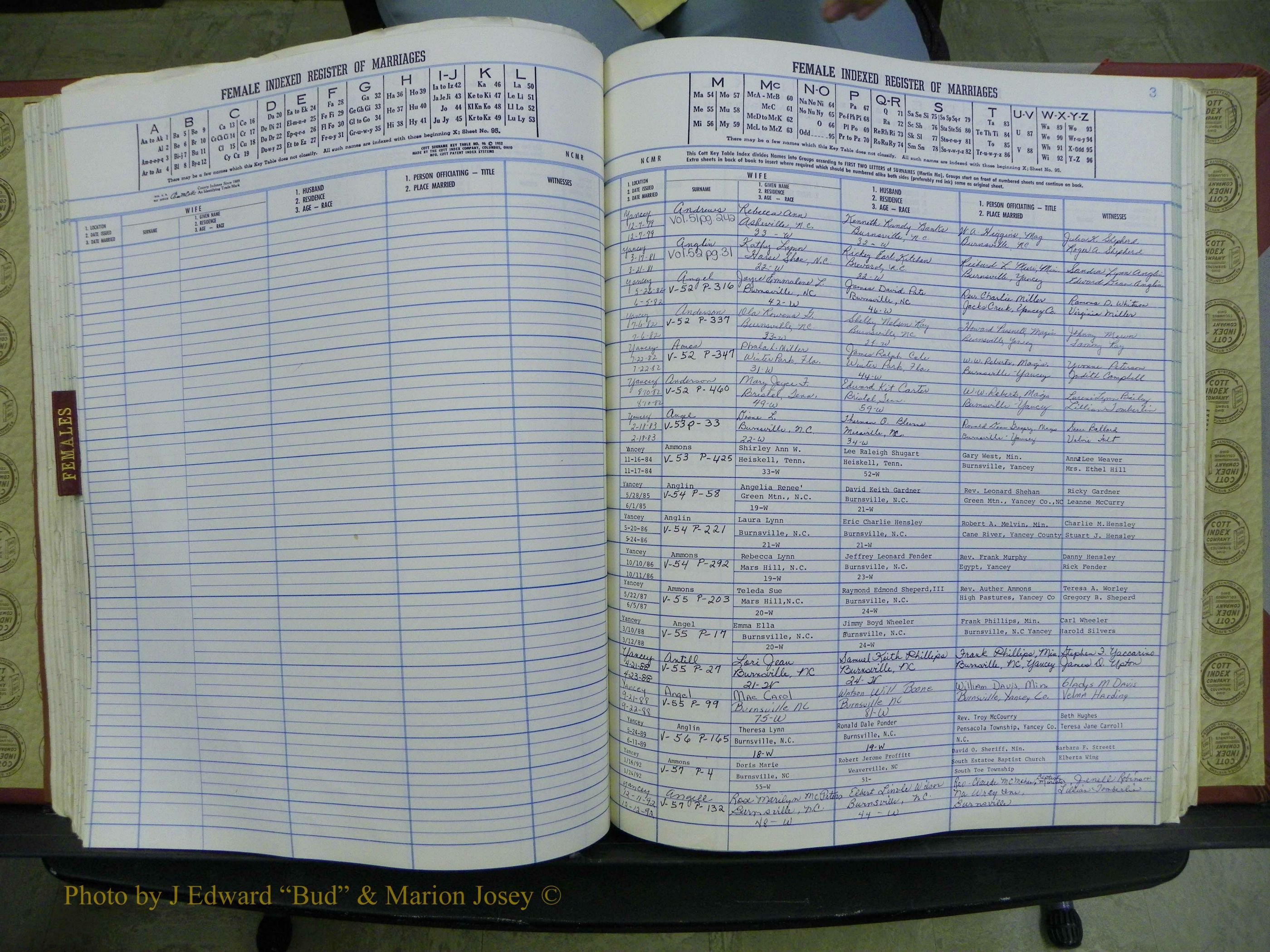 Yancey Co, NC Marriages, 1979-1999, A-Z (160).JPG