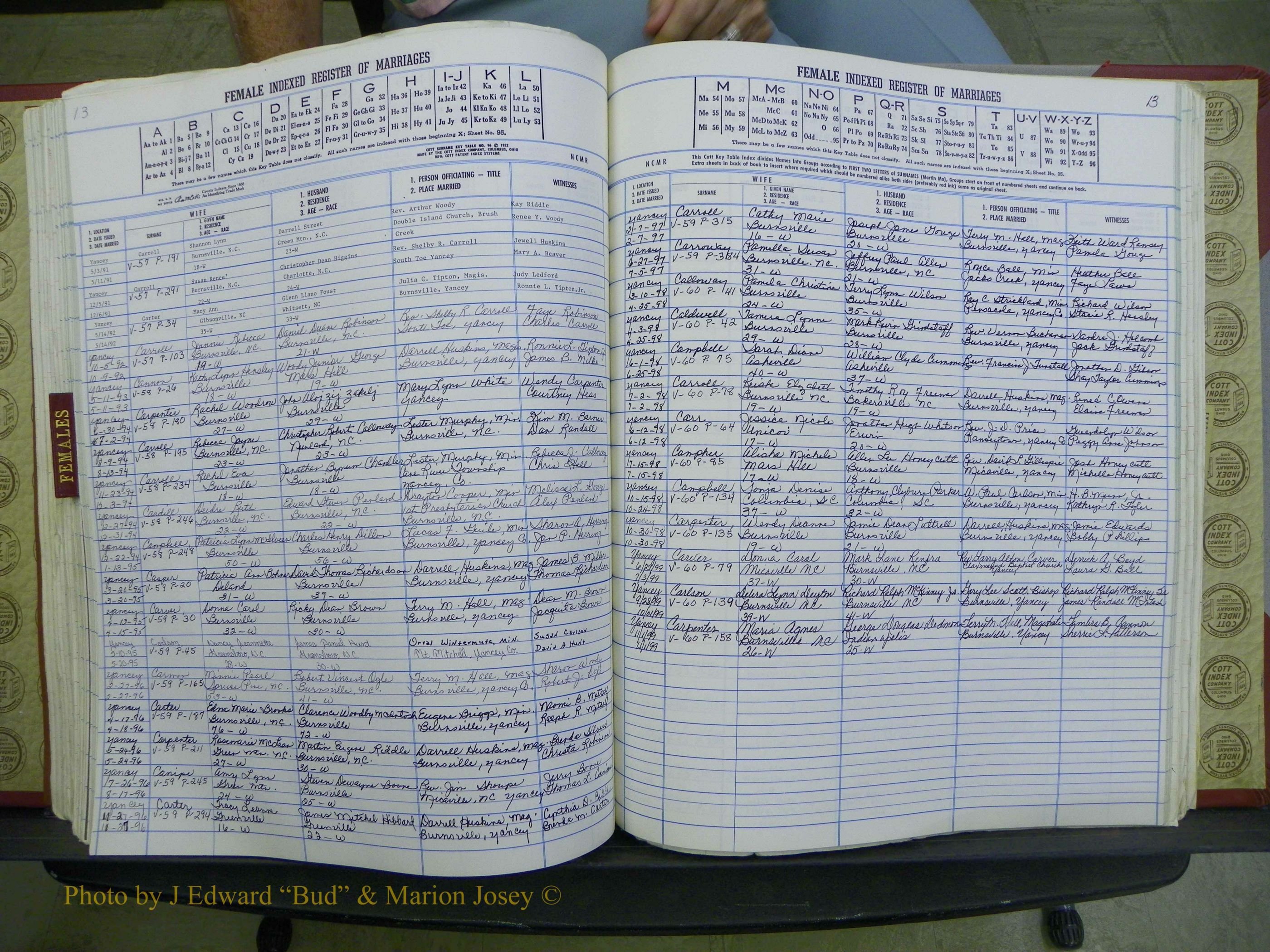 Yancey Co, NC Marriages, 1979-1999, A-Z (181).JPG