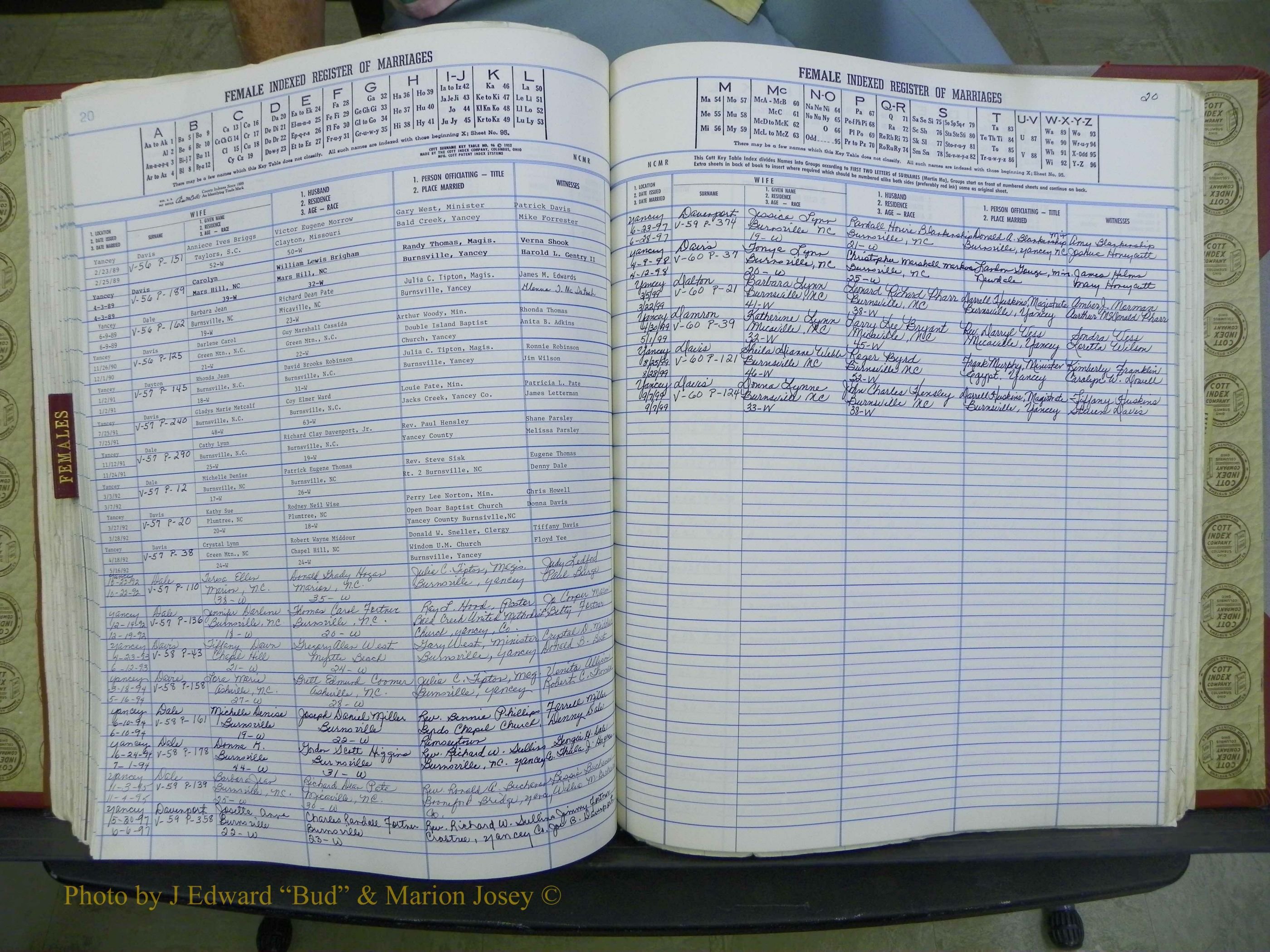 Yancey Co, NC Marriages, 1979-1999, A-Z (190).JPG