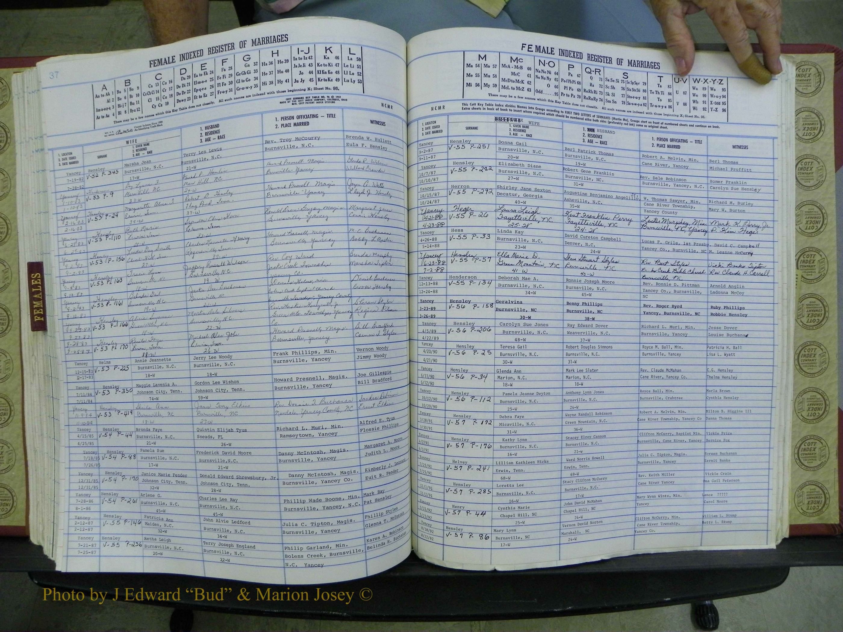 Yancey Co, NC Marriages, 1979-1999, A-Z (212).JPG