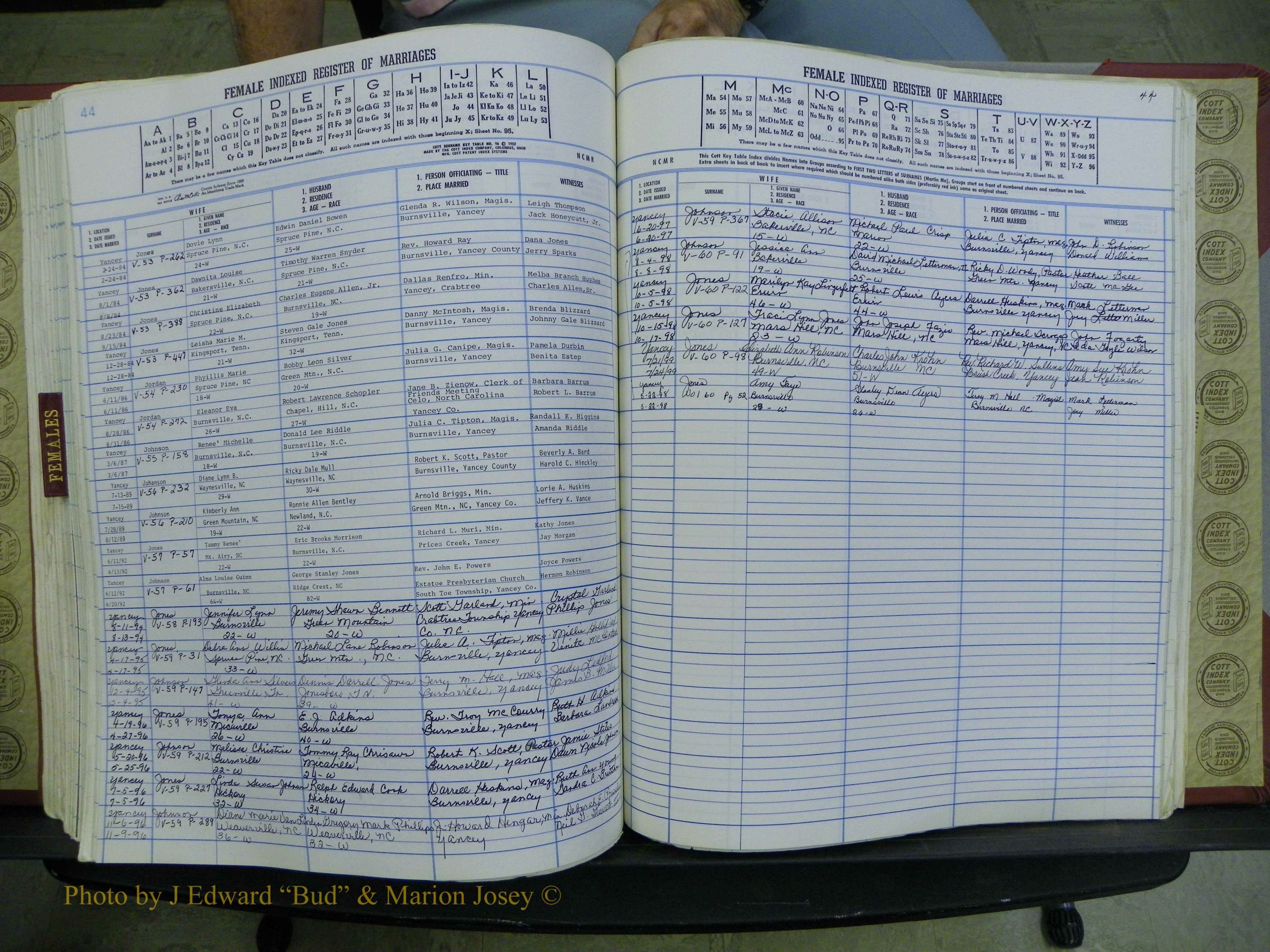 Yancey Co, NC Marriages, 1979-1999, A-Z (229).JPG