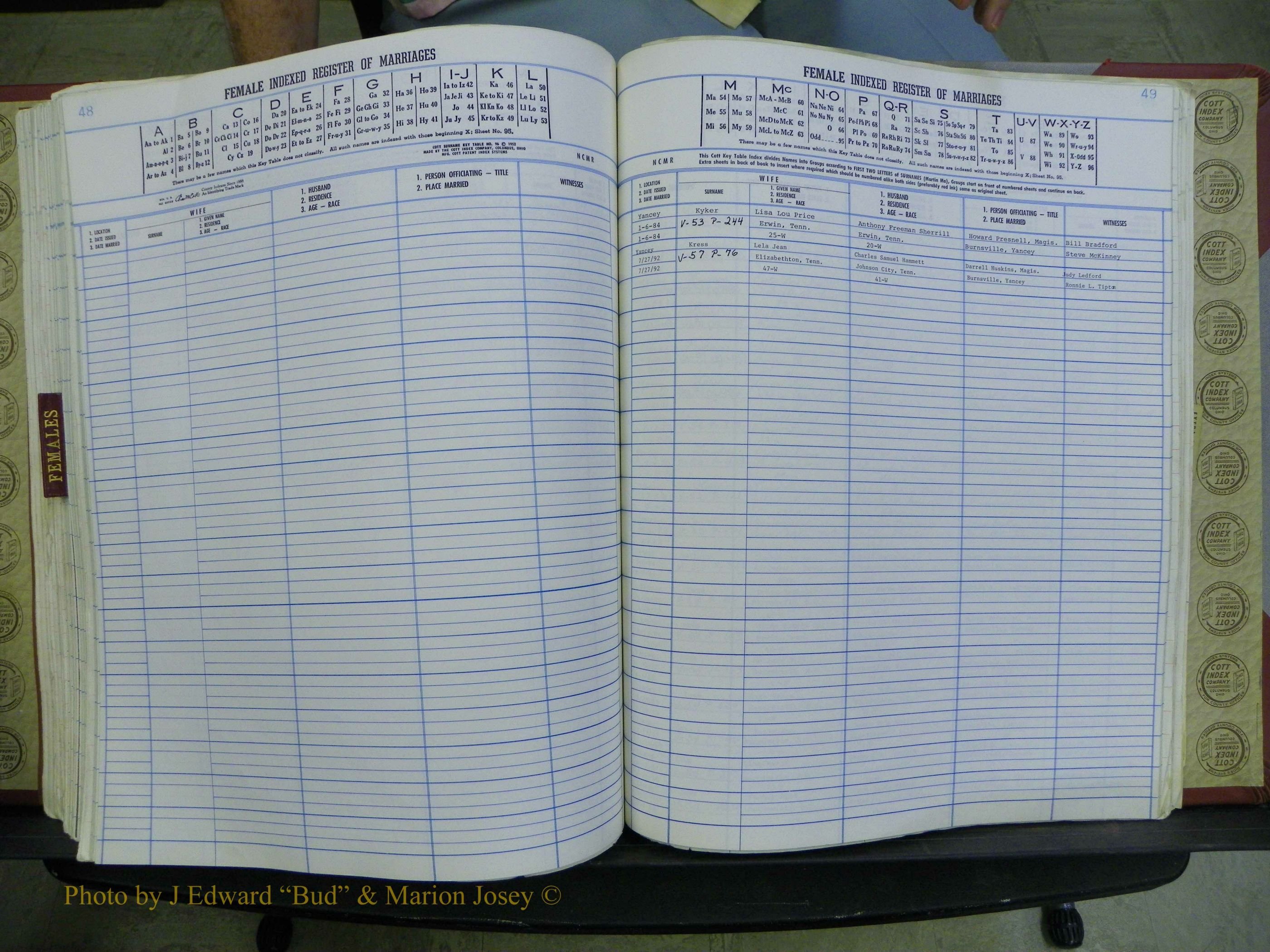 Yancey Co, NC Marriages, 1979-1999, A-Z (234).JPG