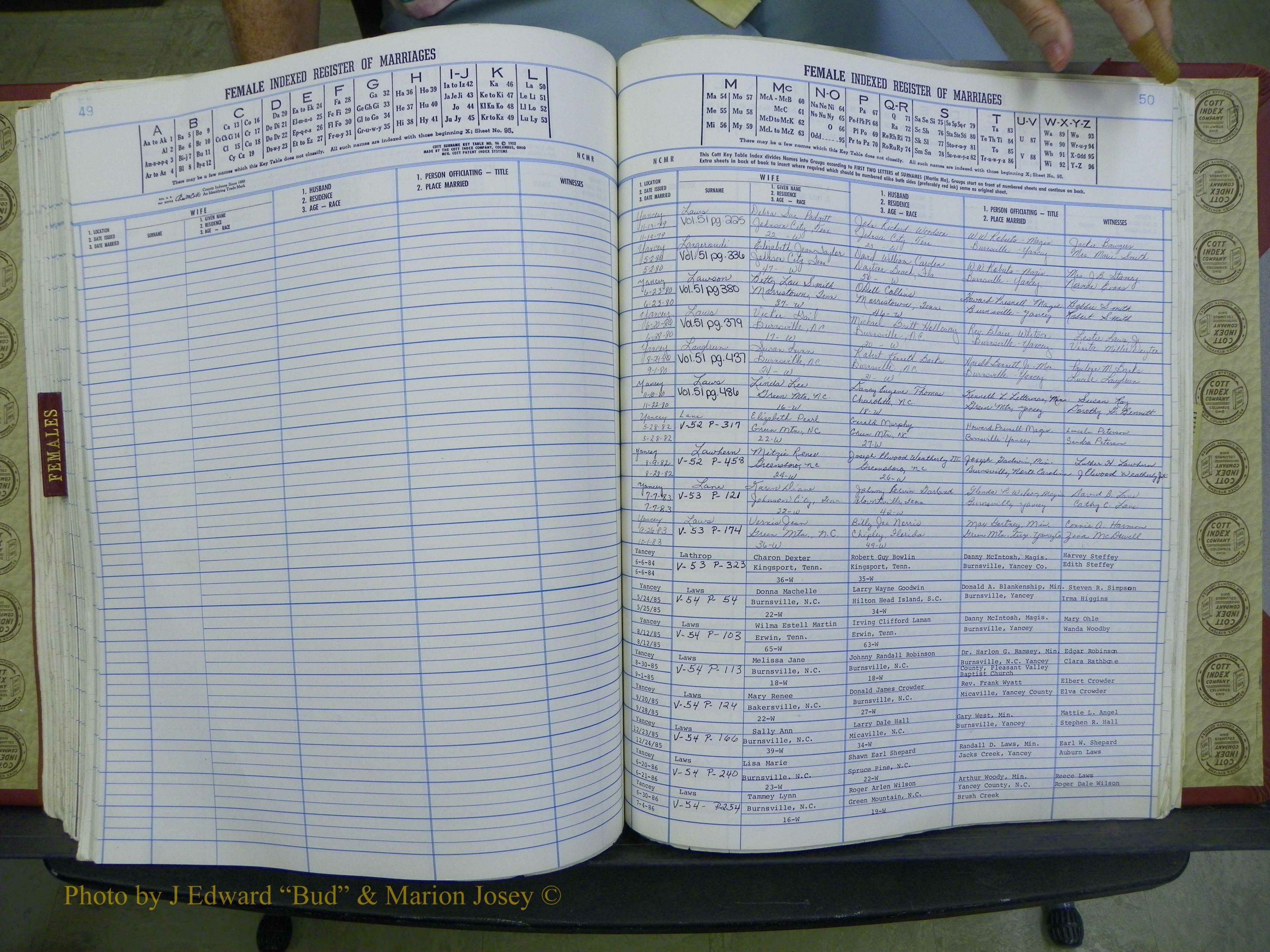 Yancey Co, NC Marriages, 1979-1999, A-Z (235).JPG