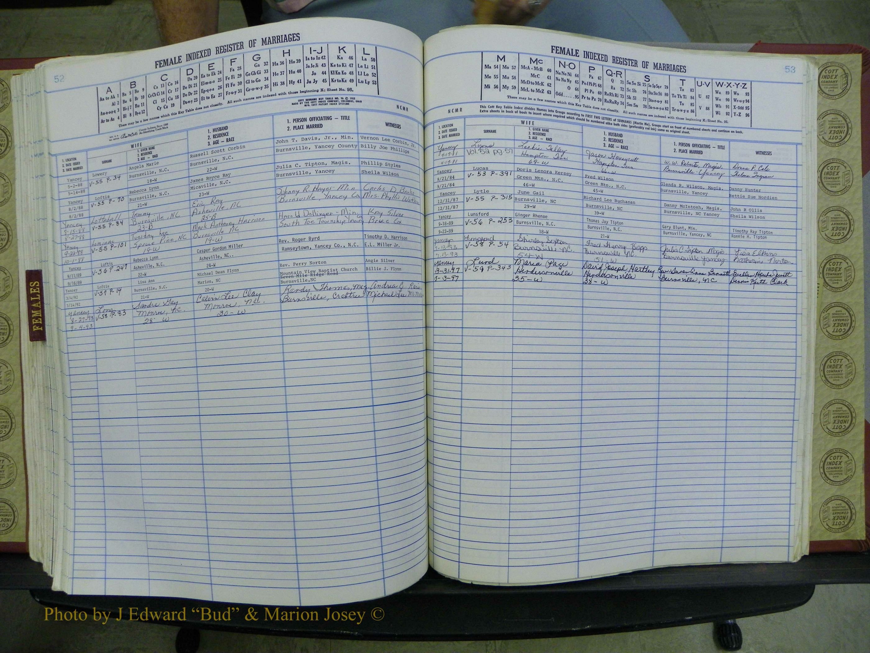 Yancey Co, NC Marriages, 1979-1999, A-Z (240).JPG